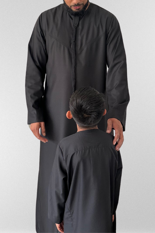 Black - Kids Classic Emirati Thobe