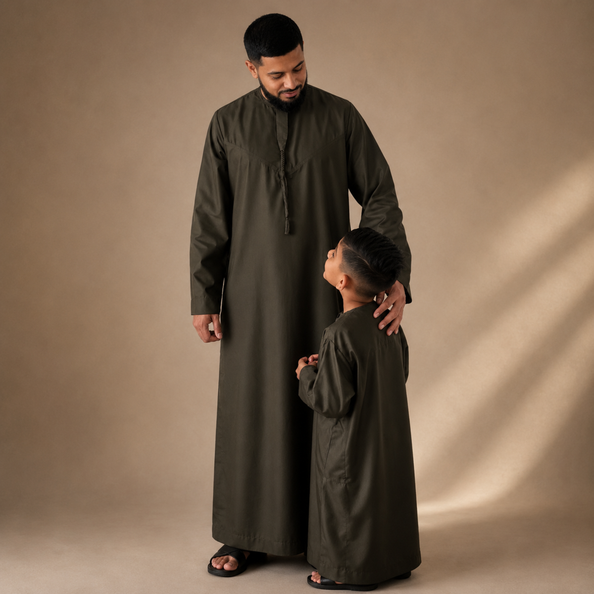 Khaki Green - Kids Classic Emirati Thobe