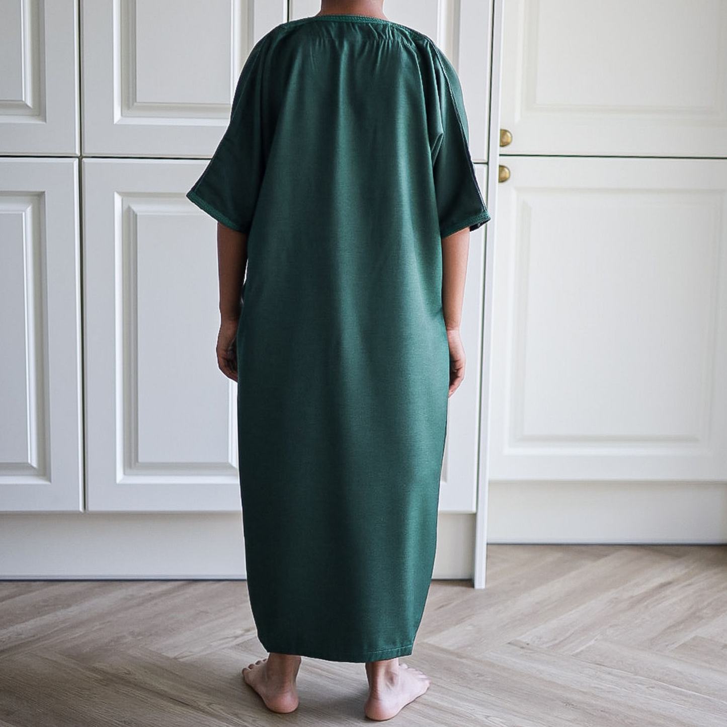 Green - Kids Moroccan Thobe - Gaberdine Fabric