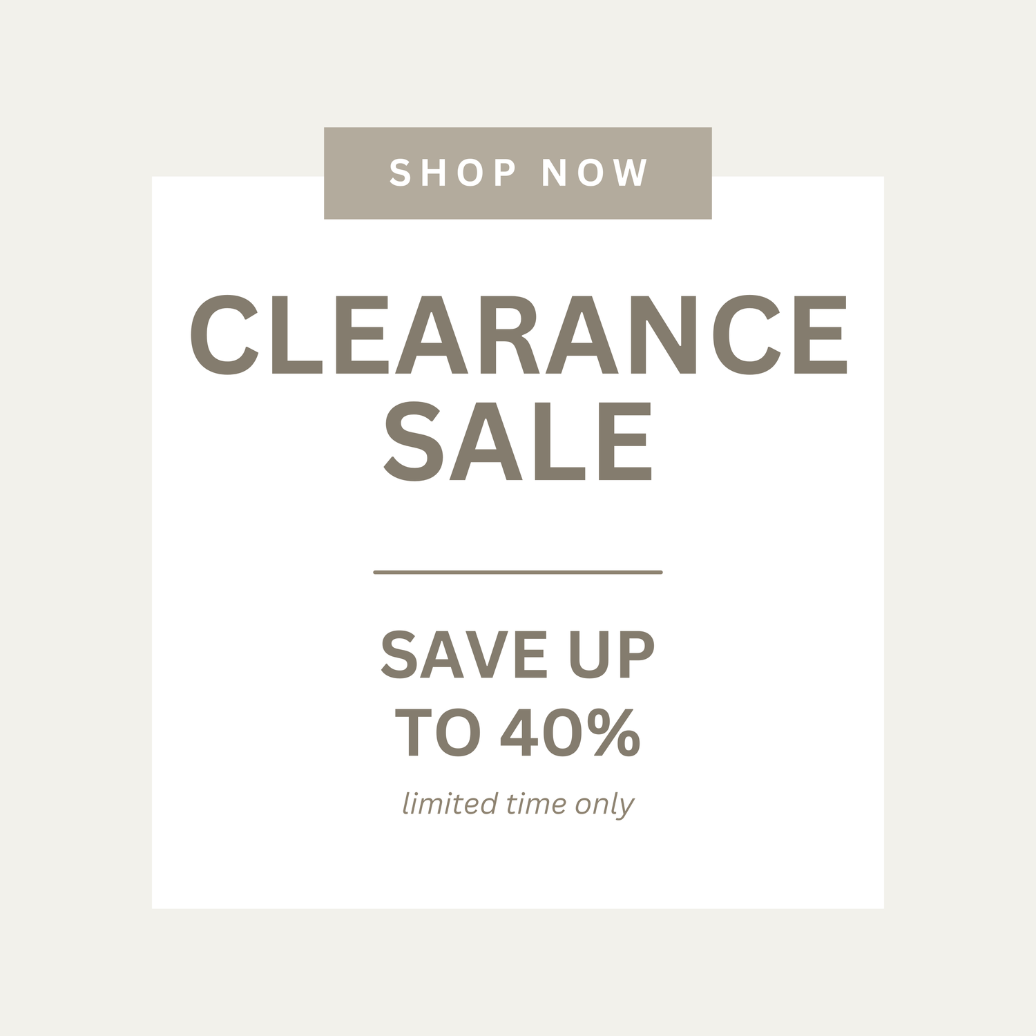 Clearance Sale
