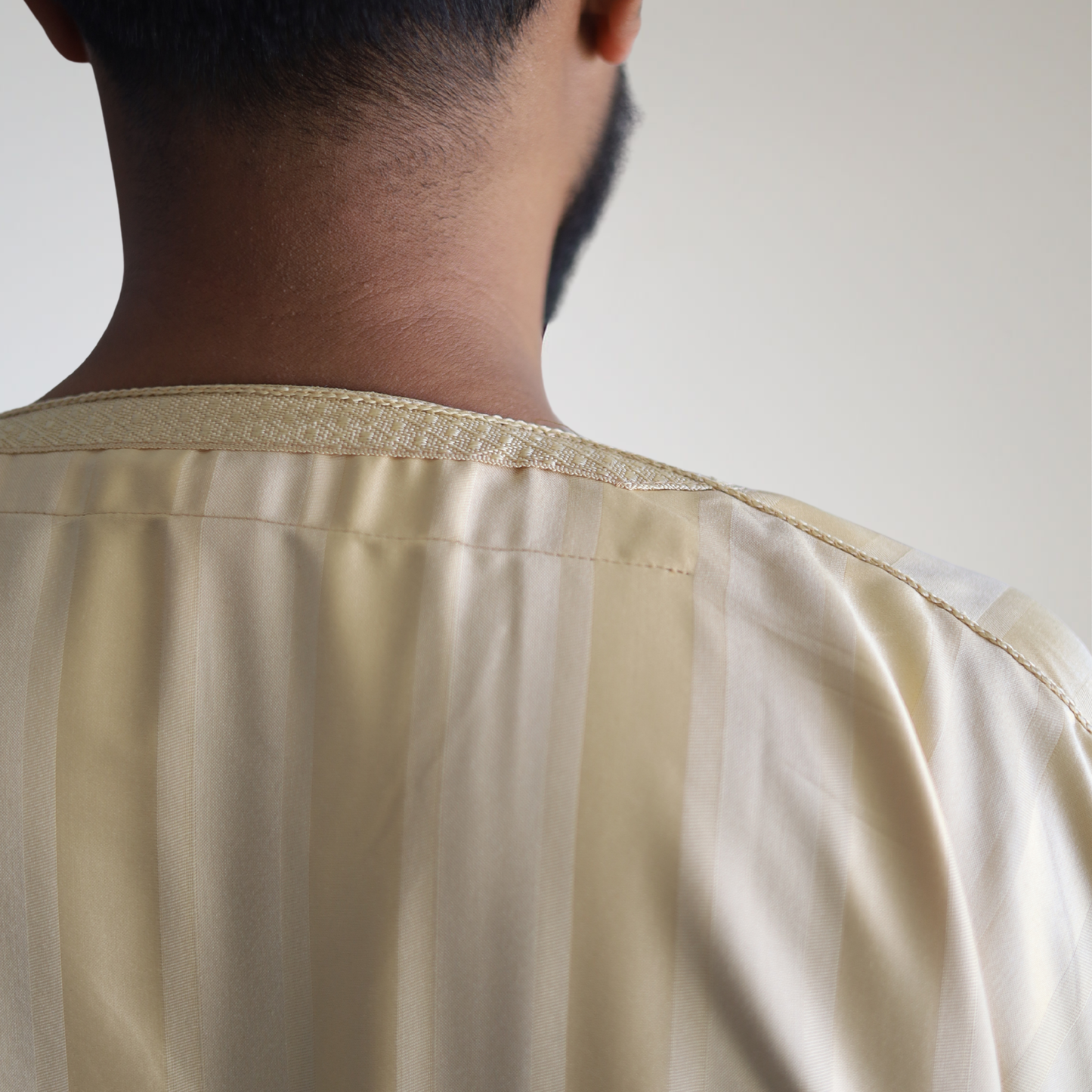 Desert Sand - Men’s Classic Moroccan Thobe - Striped