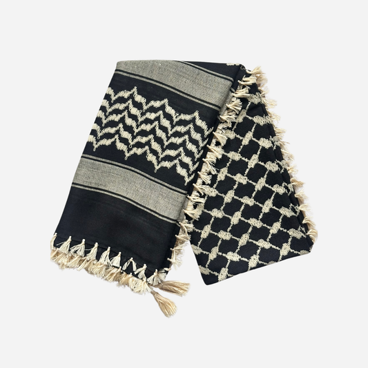 Black & Cream Keffiyeh Scarf