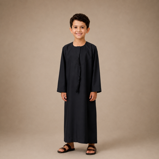 Black - Kids Classic Emirati Thobe