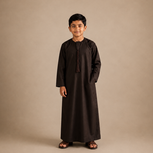 Espresso Brown - Kids Classic Emirati Thobe