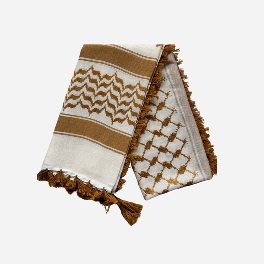 Golden Sand & Ivory Keffiyeh Scarf