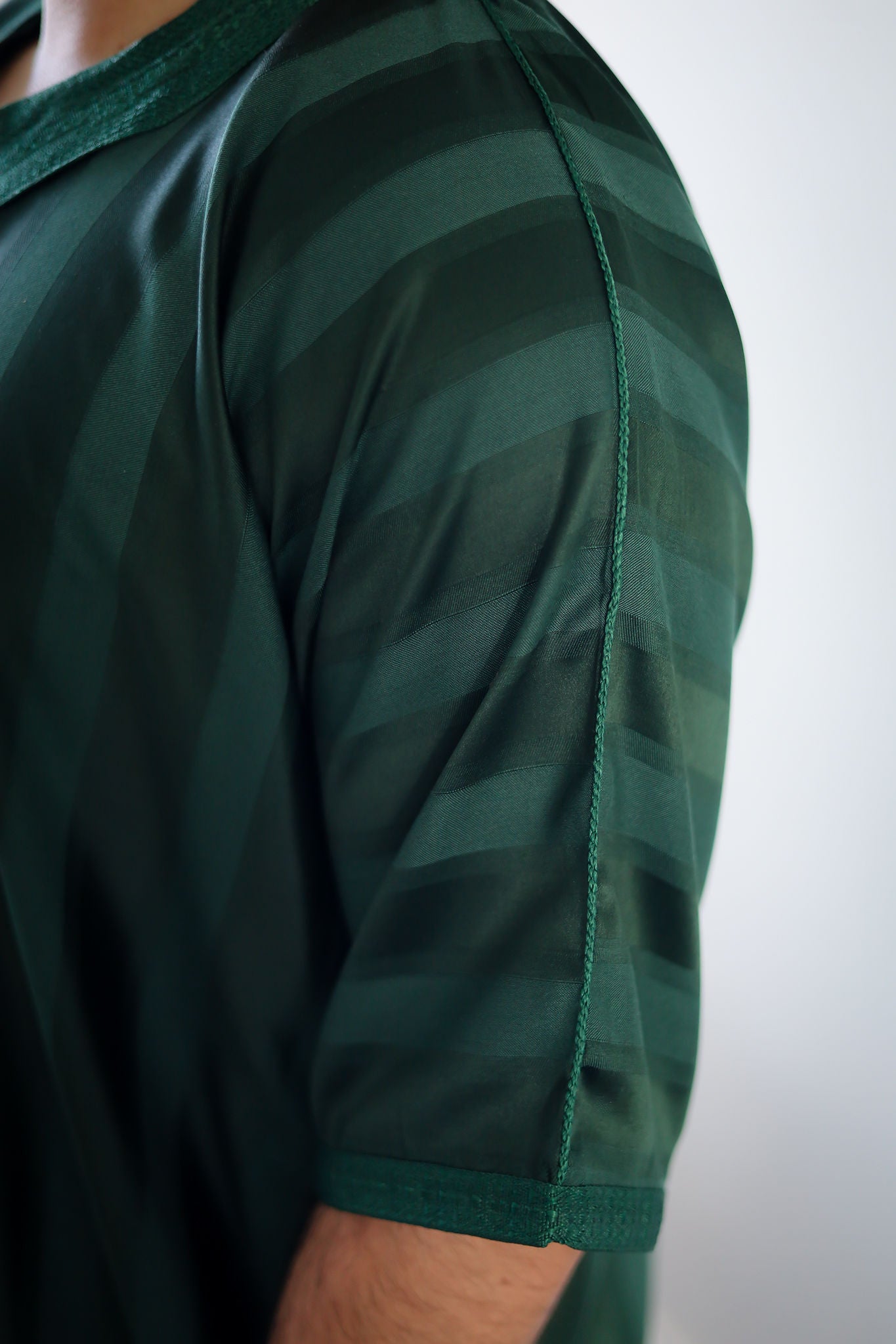 Green - Men’s Classic Moroccan Thobe - Striped