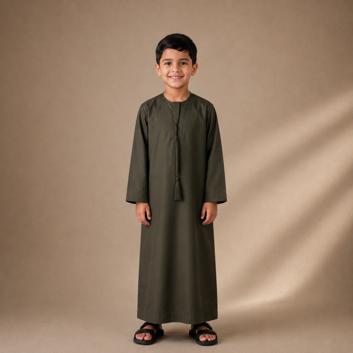 Khaki Green - Kids Classic Emirati Thobe