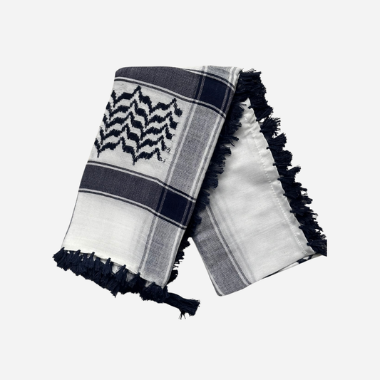Navy & White Keffiyeh Scarf