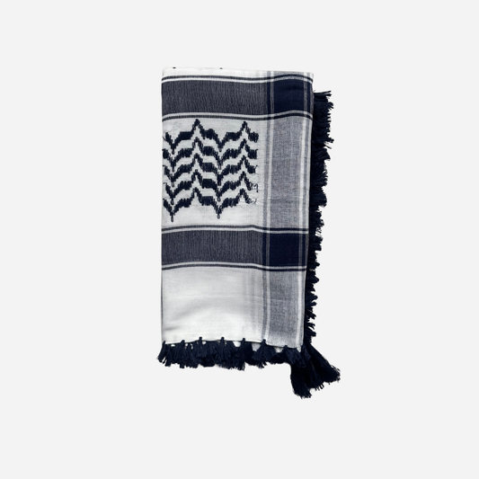 Navy & White Keffiyeh Scarf