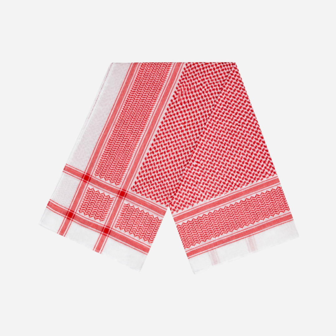 Red & White Shemagh Scarf