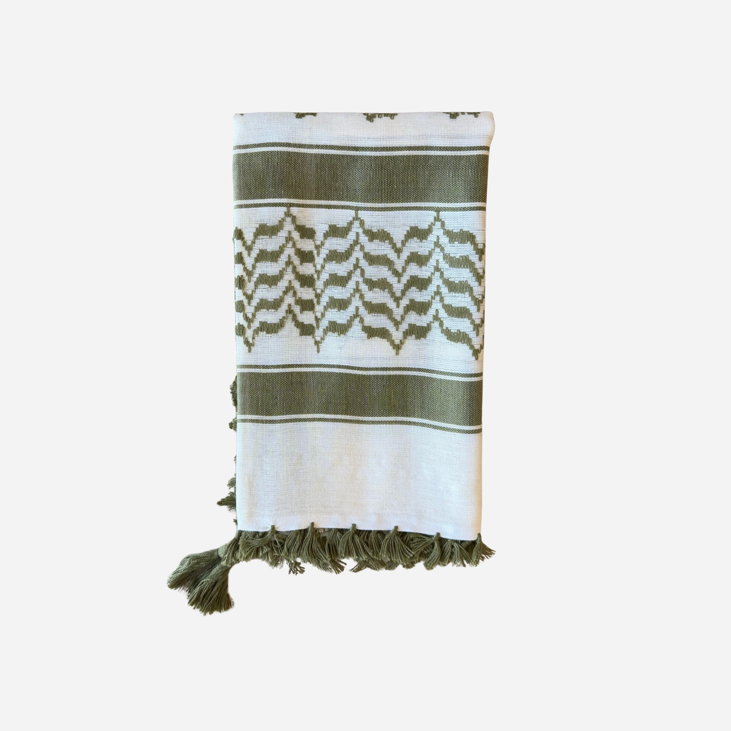 Sage Green & Cream Keffiyeh Scarf