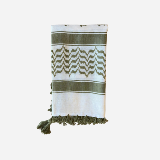 Sage Green & Cream Keffiyeh Scarf