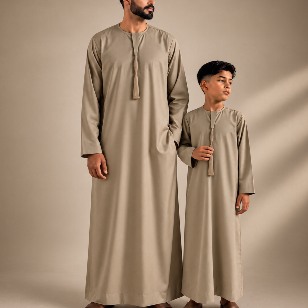 Taupe - Kids Classic Emirati Thobe